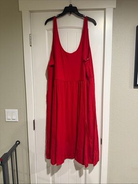 a new day Red Ruffle Detail Dress